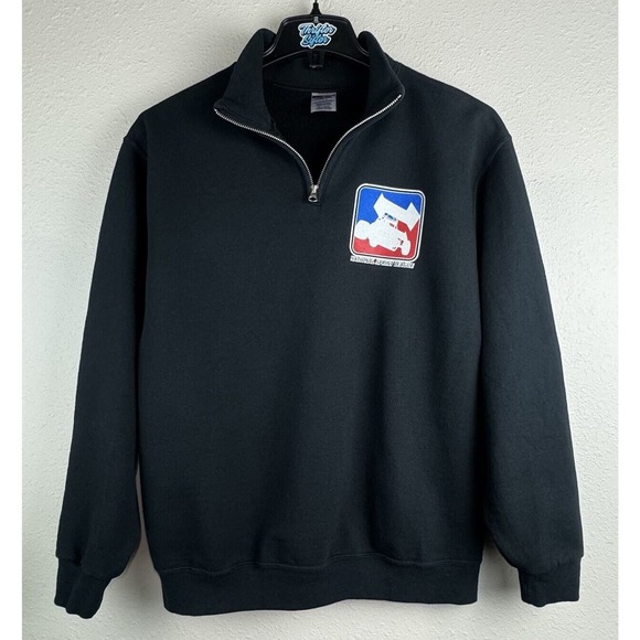 National Sprint League Racing Men’s Large Black Pullover 1/4 Zip Sweatshirt - Picture 1 of 5